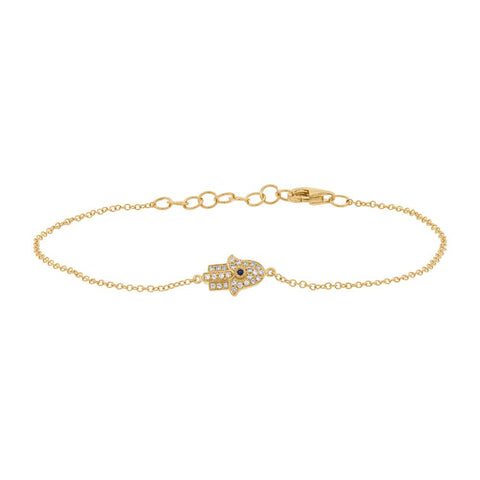Diamond & Gold Hamsa Bracelet