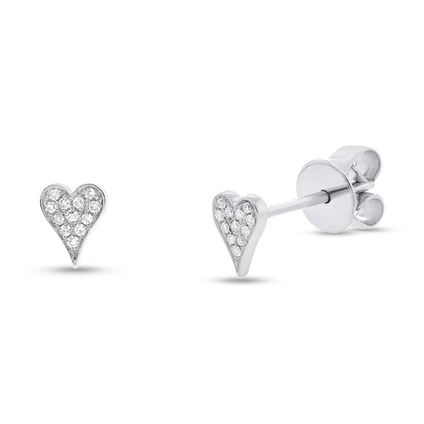 Gold & Diamond Pave Heart Earring