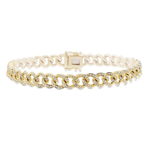Diamond chain pave bracelet