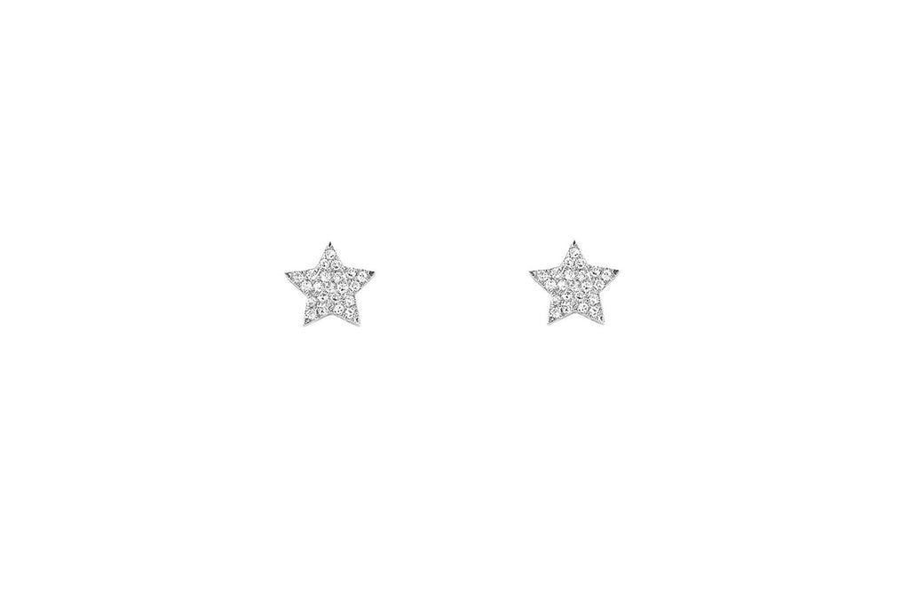 Diamond & Gold Star Stud Earring