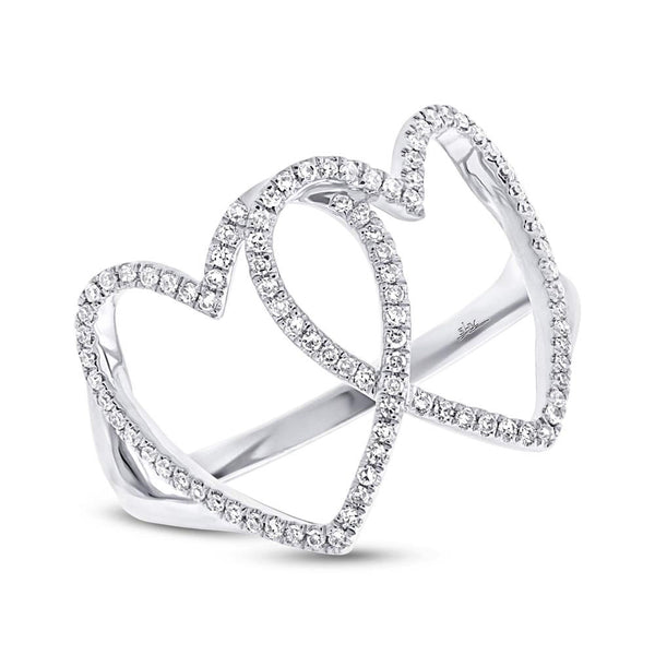 Gold & Diamond Hearts Ring