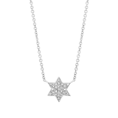 Gold Diamond Star of David Necklace