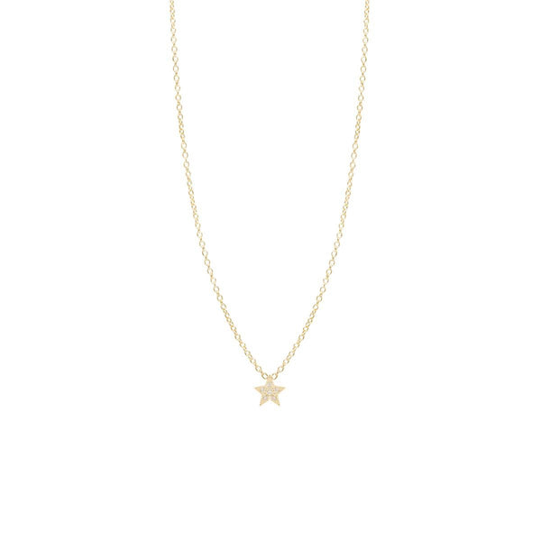 Itty Bitty Pave Diamond and Gold Star Necklace