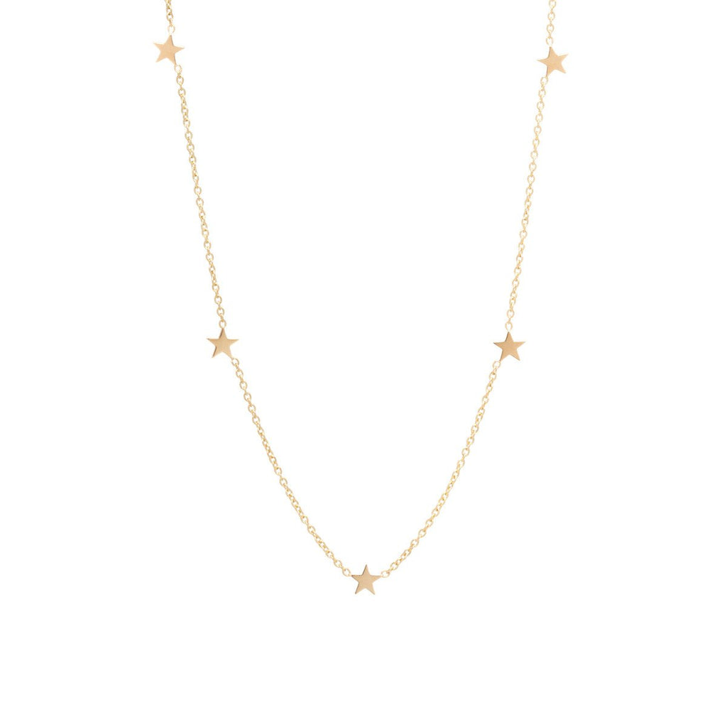 Gold 5 Drop Itty Bitty Star Necklace