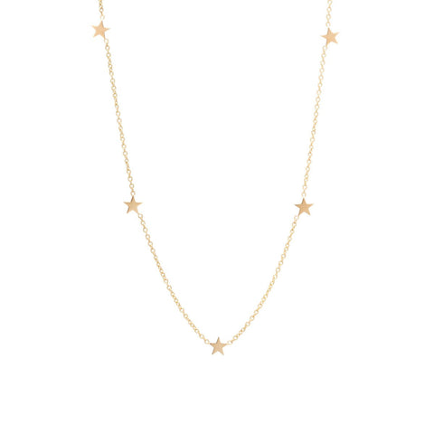 Gold 5 Drop Itty Bitty Star Necklace